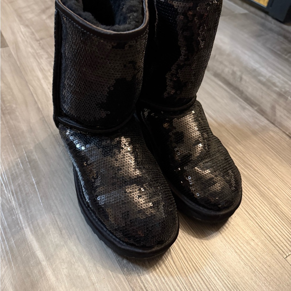 Ugg Short Black Sequin Boots